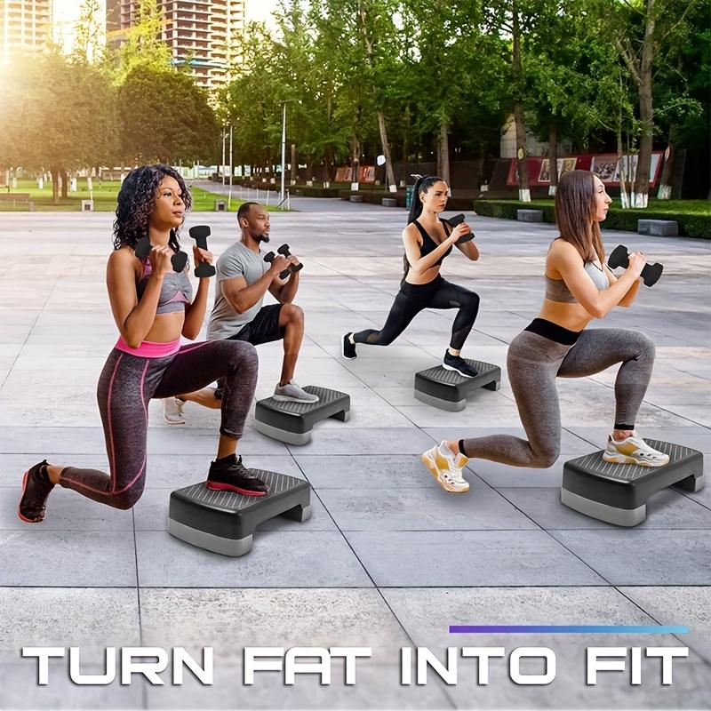 Adjustable Aerobic Step Platform Fitness Exercise Stepper for Home Gym