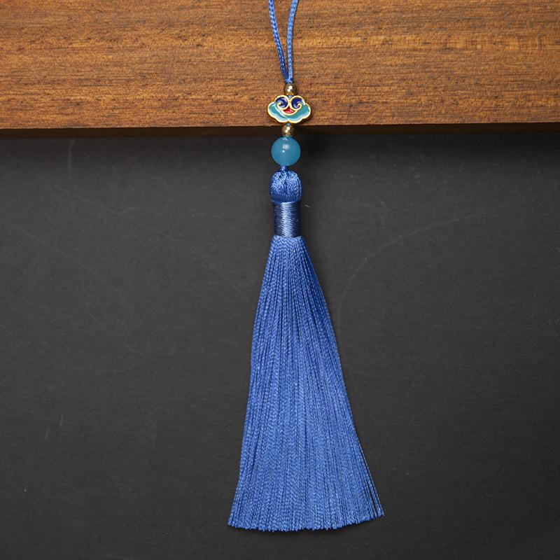 10cm Polyester Silk Tassels Auspicious Clouds Cap Fringe for DIY Crafts Bag Clothing Accessories Curtains Home Decoration 5PCS