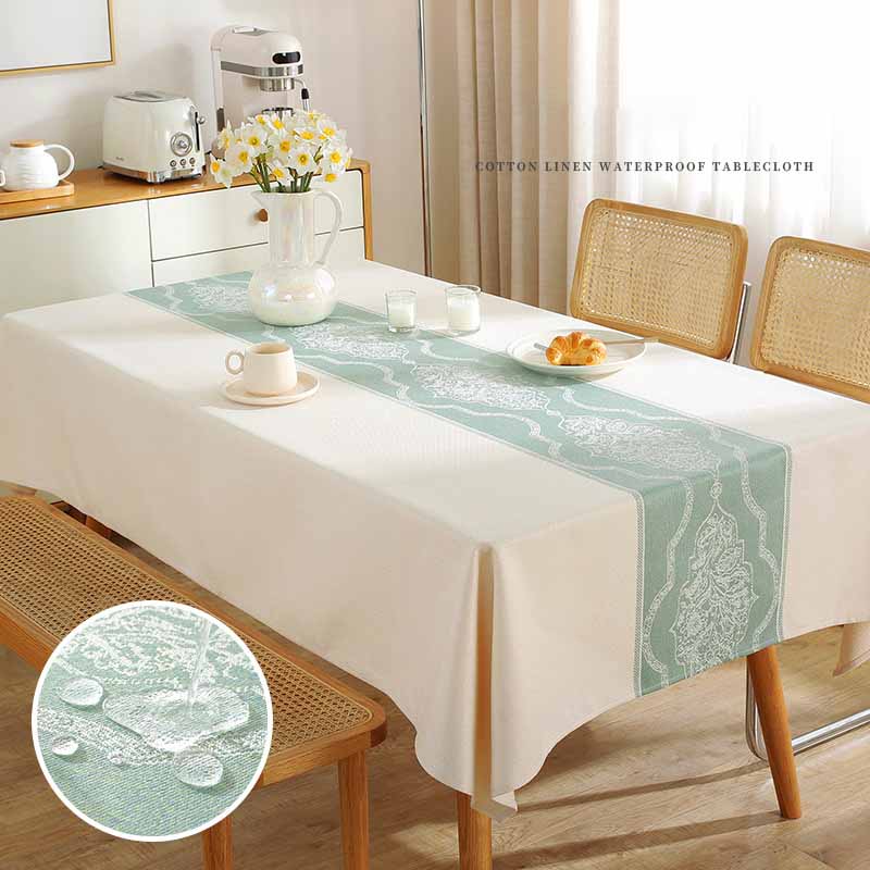 Thickened Imitation Cotton Linen Dining Household Square Wear-resistant Waterproof Oil Proof Tablecloth
