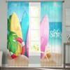 Summer Beach Starfish Surfboard Sheer Curtains for Living Room Bedroom Decoration Chiffon Tulle Voile Kitchen Window Curtain