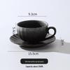 Retro Japanese Ceramic Coffee Cup & Saucer Set - Light Luxury Underglaze Design.