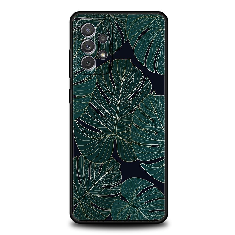 Leaves Monstera Green Phone Case for Samsung A51 A71 A21S A17 A11 A15 A25 A41 A23 A33 A53 A73 A07 A03S A05S A13 A35 A55 5G Cover