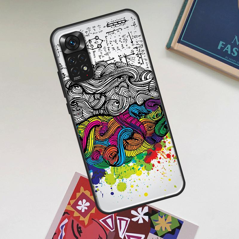 Brain Art Case For Xiaomi Redmi Note 13 14 Pro 12 11 10 15 Pro Plus Redmi 15C 14C 13C 10C 12C 15 Cover