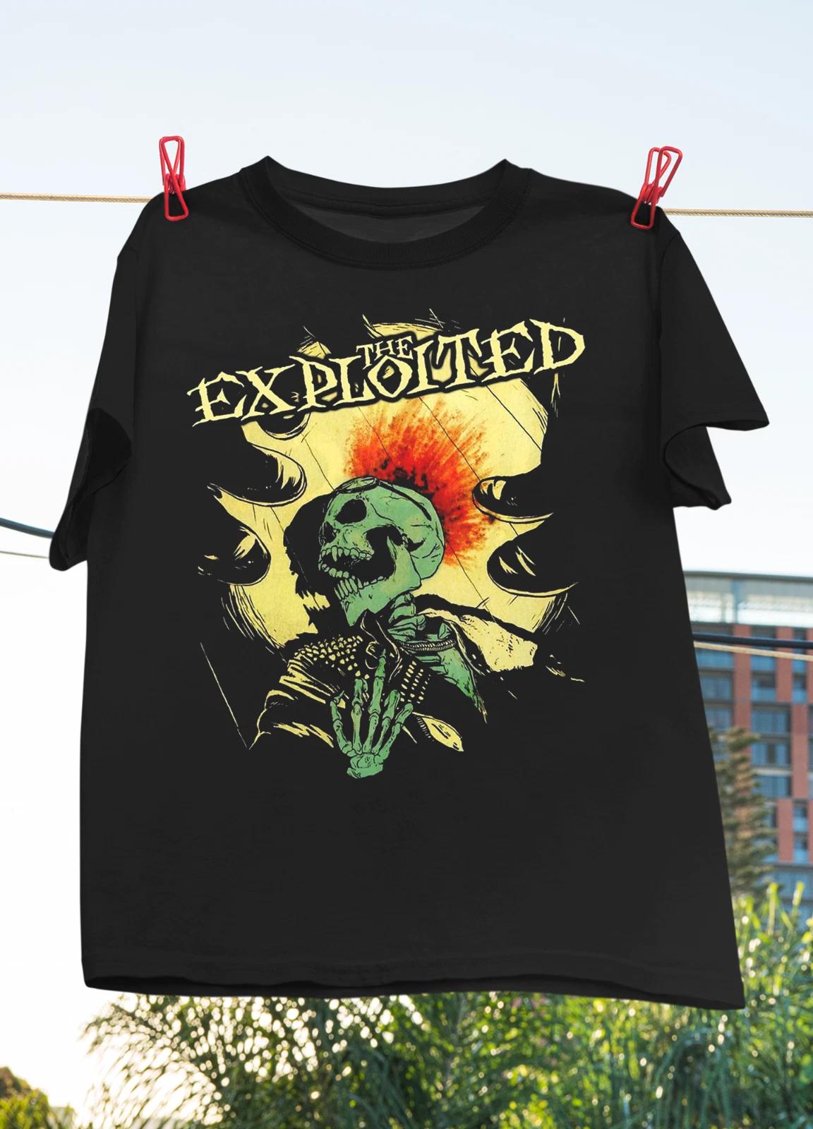 Rare THE EXPLOITED Splatter Short Sleeve Black Unisex All Shirt TR601 S