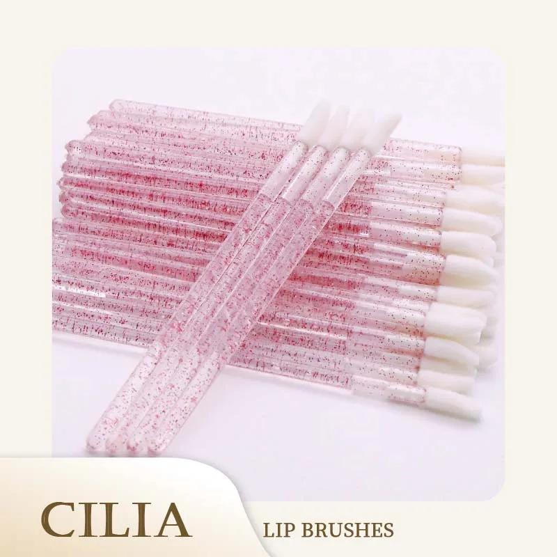 50 Pcs Disposable Lip Brush Crystal Eyelash Extension Mascara Applicator Lipstick Wands Set Women MakeUp Brushes Tools