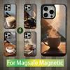 Top Art Coffee Love For iPhone 17,14,Plus,12,Pro,Mini,13,Max,11,15,16,For Magsafe,Magnetic Wireless Charging Case
