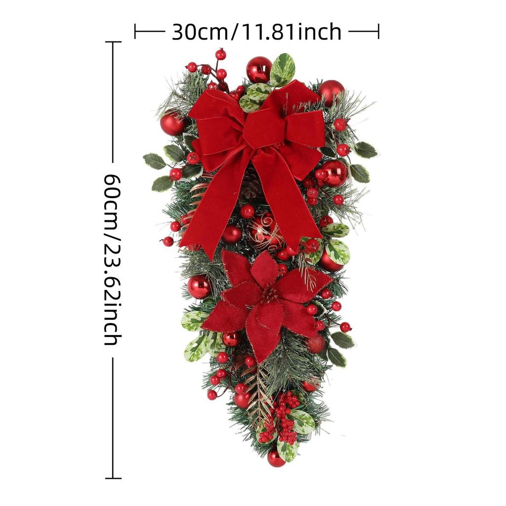 Christmas Wreath for Front Door Window Artificial Wreath Garland Rattan Set Xmas New Year Navidad Home Christmas Decoration