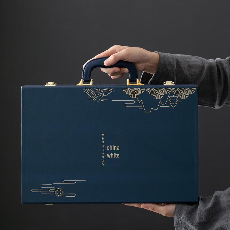 Chaxun Dehua Ceramic Landscape Tea Set with Gaiwan and Cups