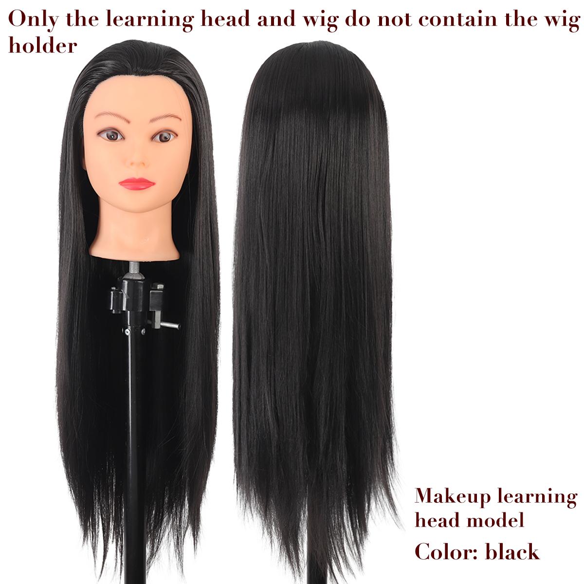 

With and without makeup Mannequin Head Training Head For Braid Hairdressing 100% High Temperature Fiber Training Doll Head чорний