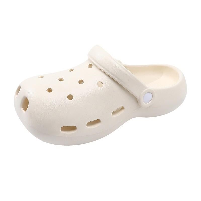 New Summer Outer Slippers Non-slip Beach Sandals Thick-soled Bag Head Hole Shoes Straight Hair