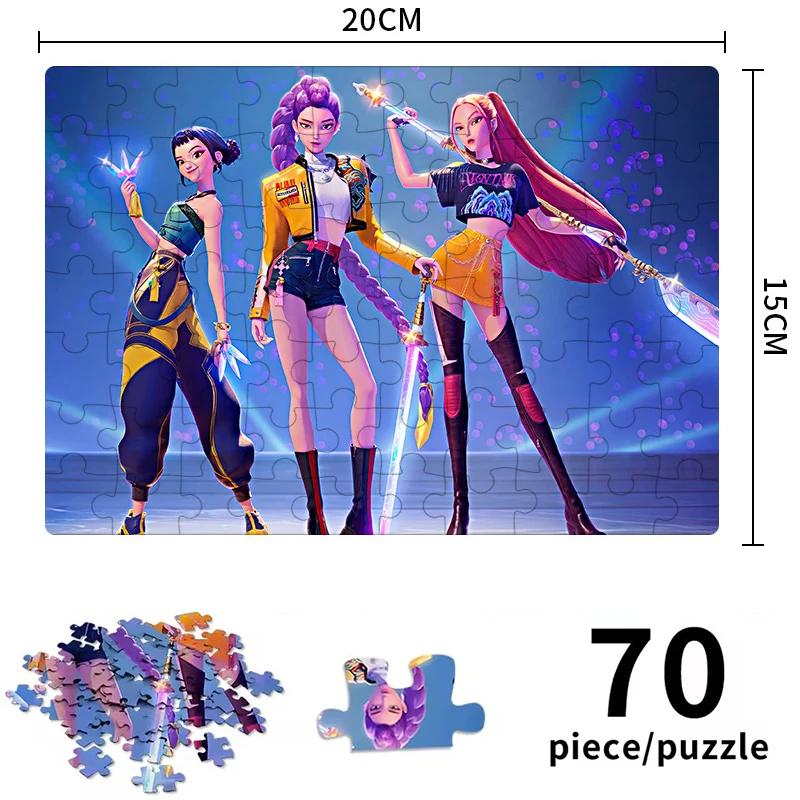 Hot 7 Styles Anime Demon Hunters Theme Board Game Toys Rumi Mira Zoey Huntrix Character Pattern Puzzle Kids Surprise Gifts