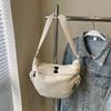Corduroy autumn and winter crescent leisure bag messenger bag women's versatile dumpling bag solid color light travel shoulder bag