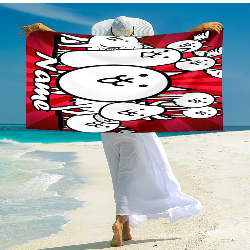 Personalized customized proof beach towel with The Battle Cats pattern - soft, absorbent,quick-drying,perfect swimming,camping&bathing