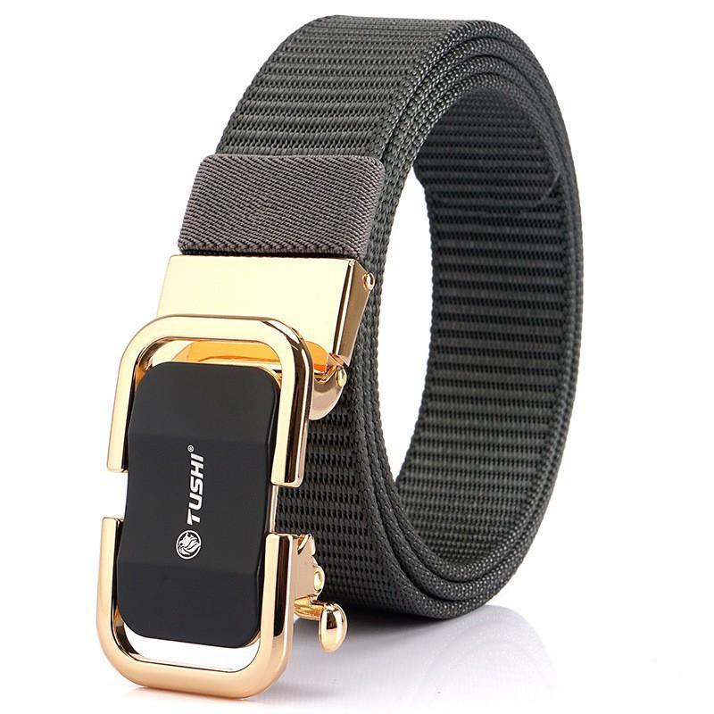 Youth Canvas Nylon Belt Non-porous Toothless Alloy Automatic Buckle Casual All-matching Outdoor 120cm