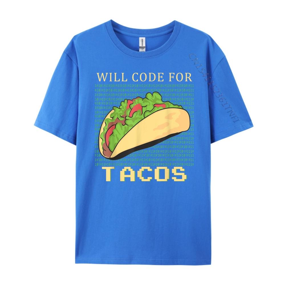 Will Code For Tacos Software Developer Coder Black T Shirt Man Clothes