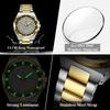 Men's Watches Stainless Steel Waterproof Luminous Man Watch Date Week Classic Trendy Quartz Wristwatch