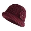 Winter new middle-aged and elderly hats women's knitted ear protectors handmade wool hats, plush warm mother cold-proof hats