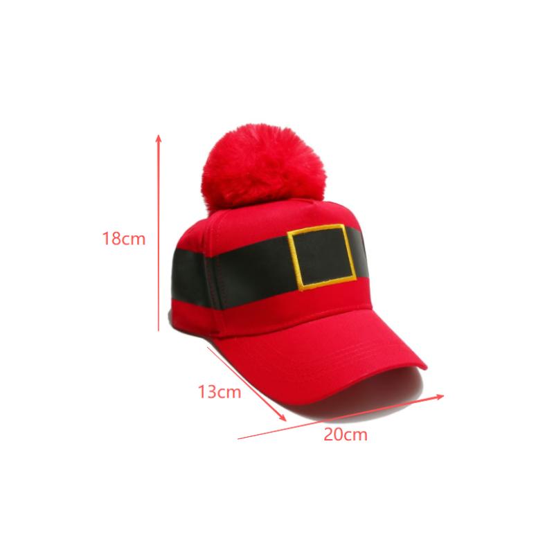 Christmas Decorative Belt Buckle Pattern Adjustable Baseball Cap For Cosplay Stage Performance Party Hat