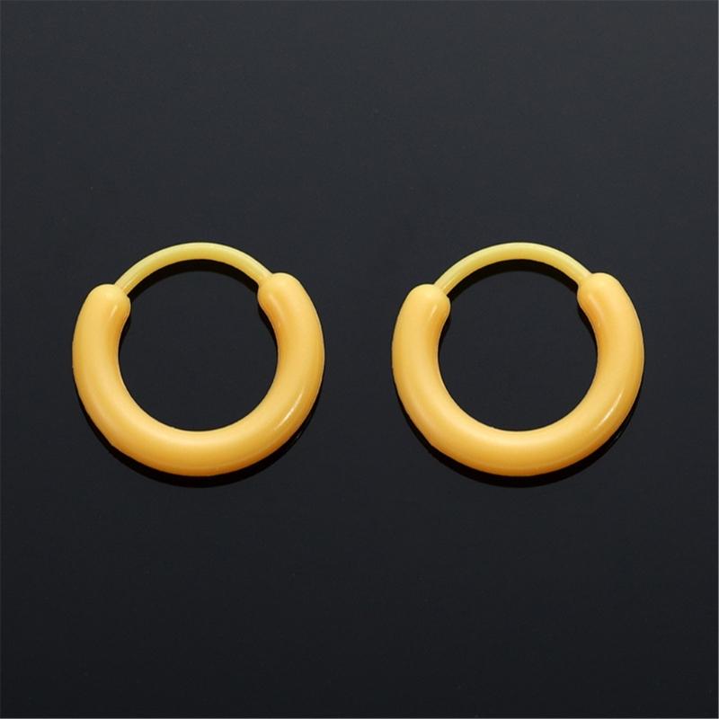 Orecchini a clip colorati in resina per piercing all'orecchio Cerchi leggeri Orecchini per uso quotidiano Accessori moda per ragazze