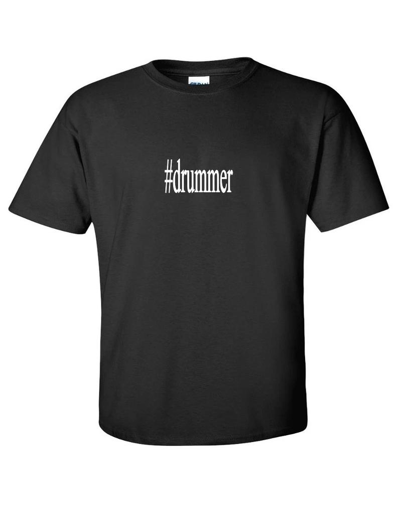 #drummer Hashtag drummer Hash Tag Funny Gift Black Cotton T-Shirt