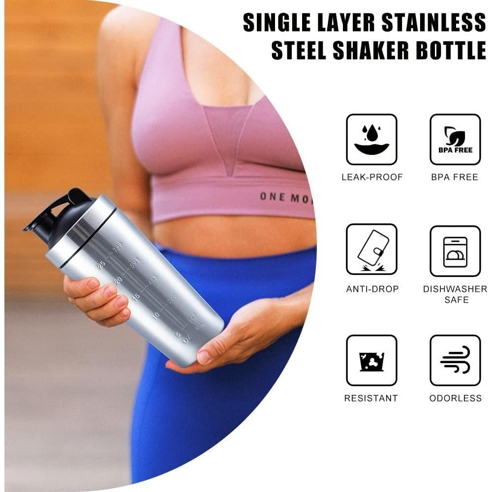 Premium Protein Shaker Cup with Metal Stainless Steel Ball for Protein Shakes and Pre-Workout Drinks 24 Oz / 700 Ml