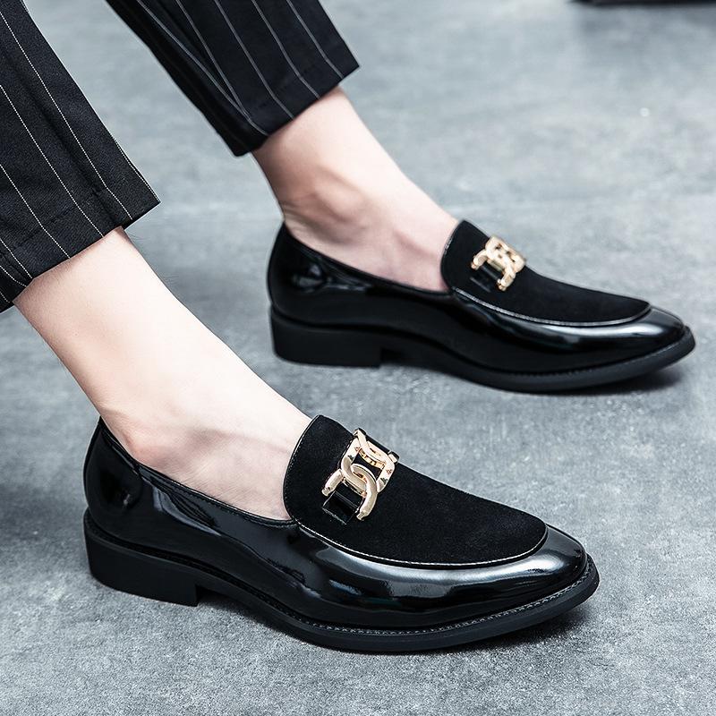 Modă bărbați pantofi simpli din piele pentru picior business casual mocasini lucioși pantofi mici din piele pentru coafor coreean pentru bărbați