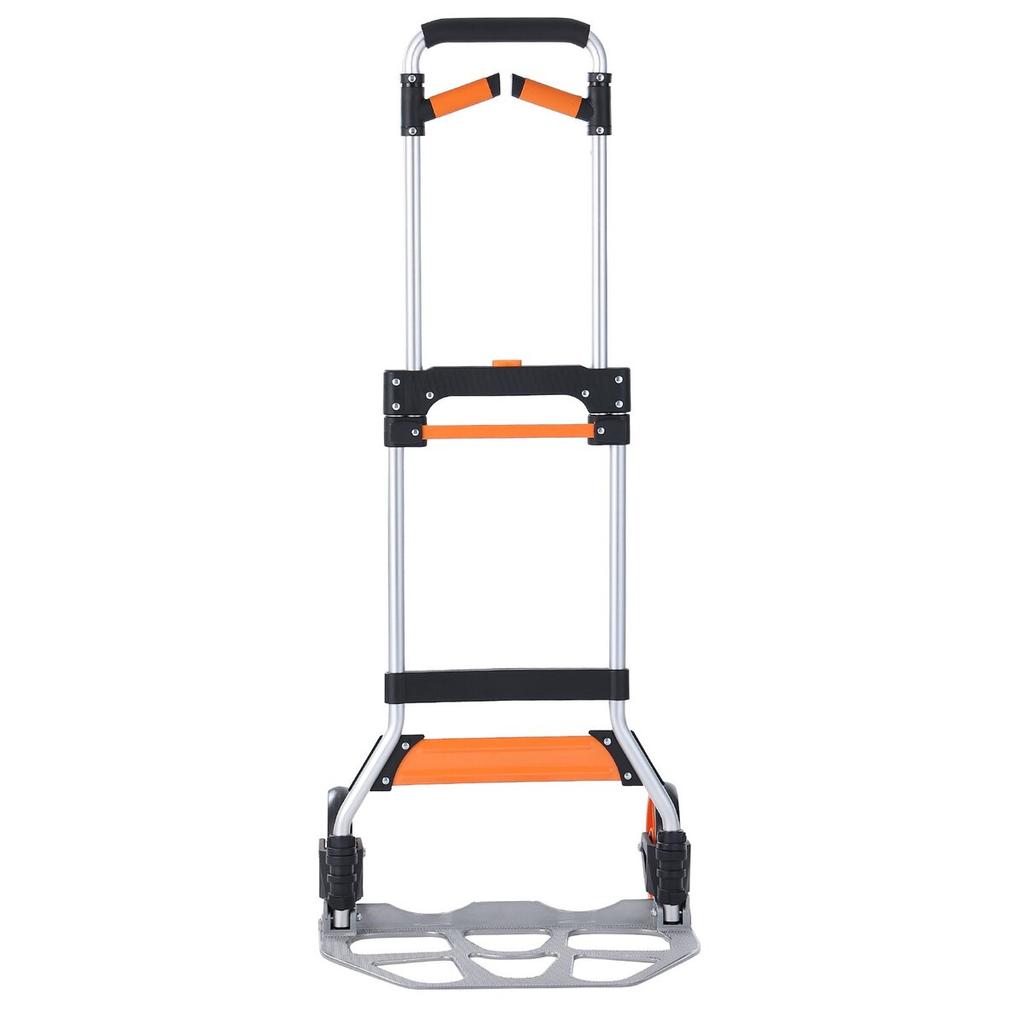 Folding Hand Truck, 309 Lbs Load Capacity, Aluminum Portable Cart, Convertible Hand Truck and Dolly with Telescoping Handle and PP+TPR Wheels, Ultra