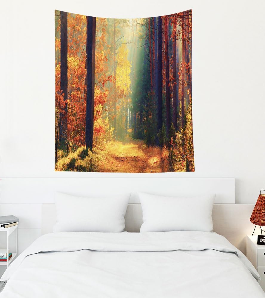 VIKAMA Forest Mist Tapestry Misty Mountain Forest Wall Hanging Bedroom Living Room Guesthouse Wall Decoration