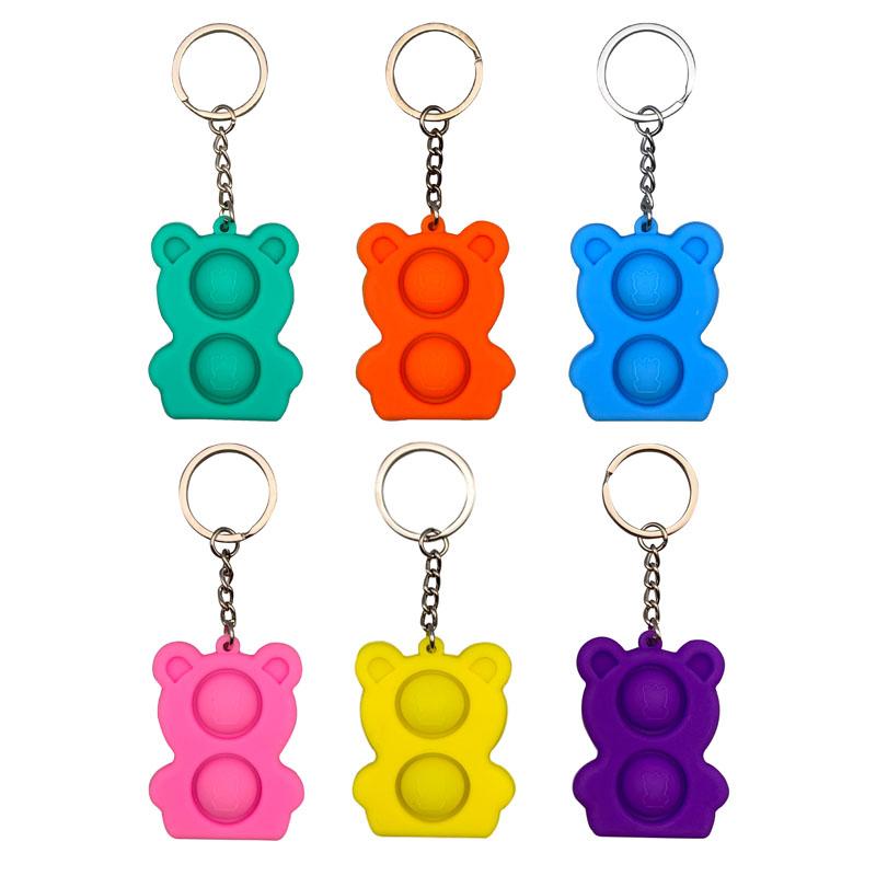 8x Mini Popit Bubble Fidget Sinnesspielzeug Batik Schlüsselanhänger Stressabbau