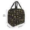 Custom Gold Hieroglyphics Lunch Bag Men Women Warm Cooler Insulated Lunch Box for Children School