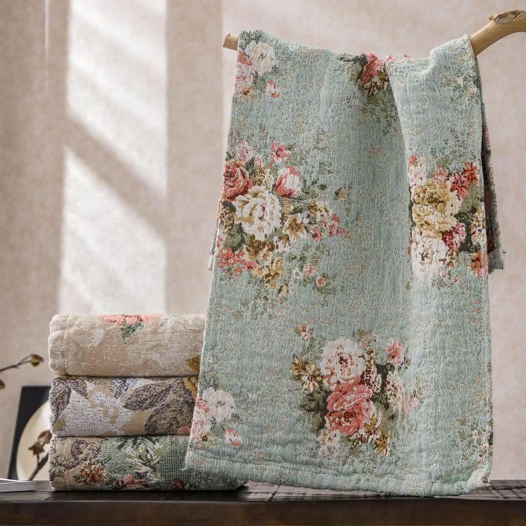 Ethnic Style Oversized Cotton Face & Bath Towel - Soft, Breathable & Absorbent