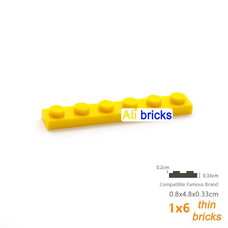 20pcs/lot DIY Blocks Building Bricks Thin 1X6 Educational Assemblage Construction Toys for Children Size Compatible With Brand