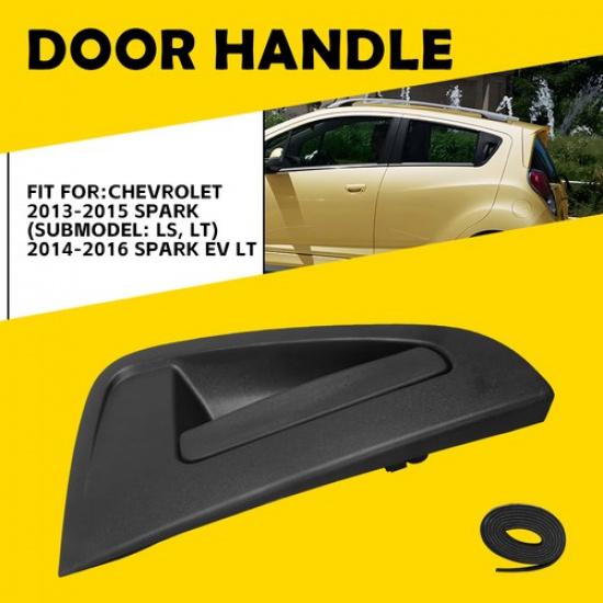 Exterior Handle Door Driver Rear Side Black Fit 2014-2016 Chevrolet Spark EV LT