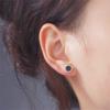 Hip Hop Punk Zinc Zinc Alloy Fashion Jewelry Earrings for Men Korean Style Earrings Black Agate Stud Earring