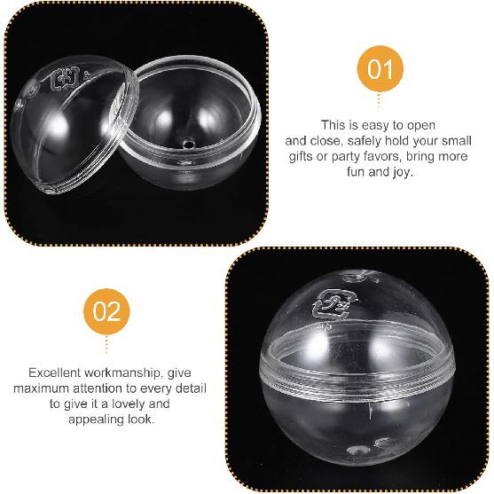 

HOMSFOU Капсулы для торгового автомата 10 шт. Прозрачные пустые круглые капсулы Маленькие пластиковые контейнеры для торгового автомата Наполняемая коробка для игрушек, конфет, сувениров для вечеринки