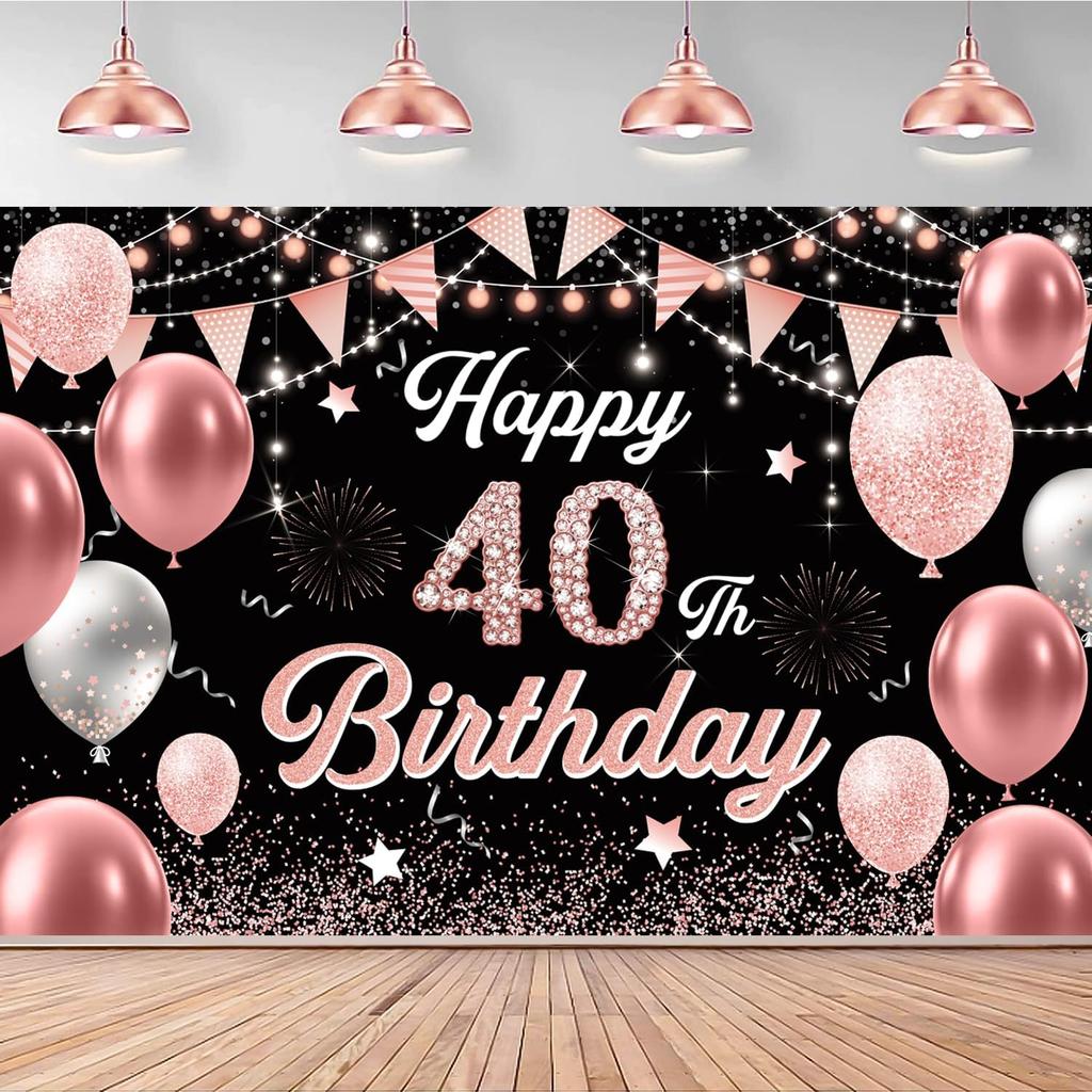 50th Birthday Decorations for Men Women - Happy 50th Birthday Banner Party Decorations Black Gold 50 Years Birthday Party Suppiles Background for