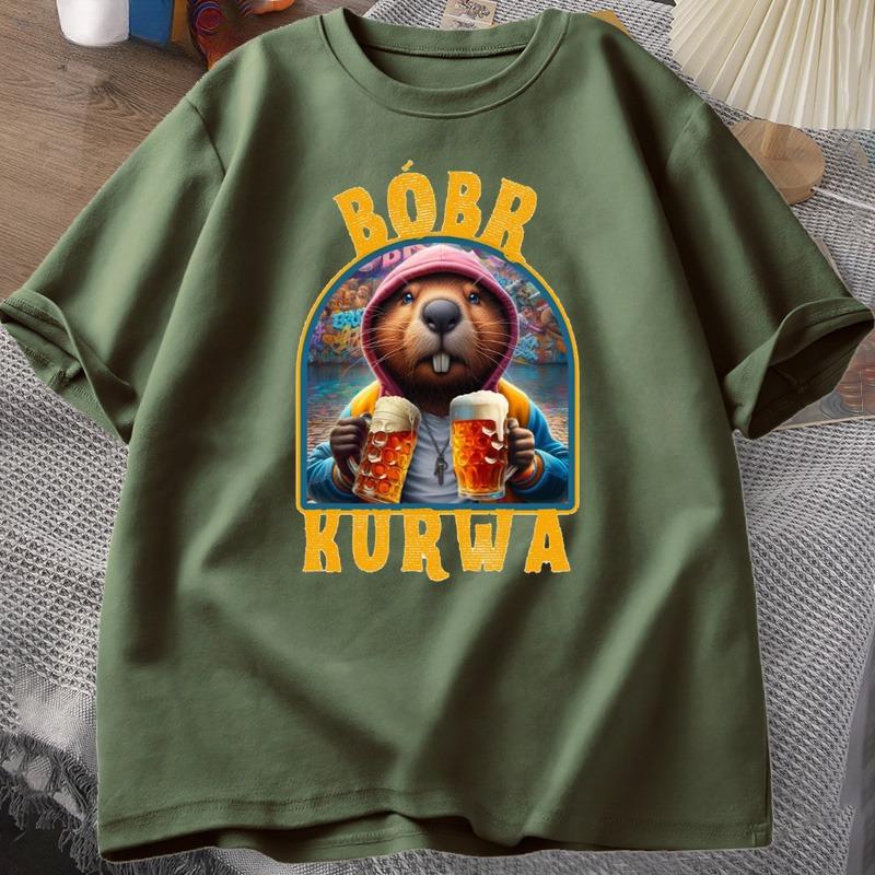 Bbr Kurwa Gladiator T Shirts for Unisex WOMEN The Glory of Rome Graphic TShirt Bober Beaver Boberek Tshirt Casual Graphic Tees