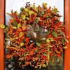 Farmhouse Fall Wreath For Thanksgiving Harvest Season Front Door Decor With Berry Vine Circle Flower Eucalyptus Leaves Hanging