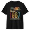Retro 1967 59. Geburtstag 59 Jahre Alt T-Shirt Sommer 100% Baumwolle T-Shirts Für Herren Beliebtes T-Shirt Kurzarm Y2K Lustige T-Shirts