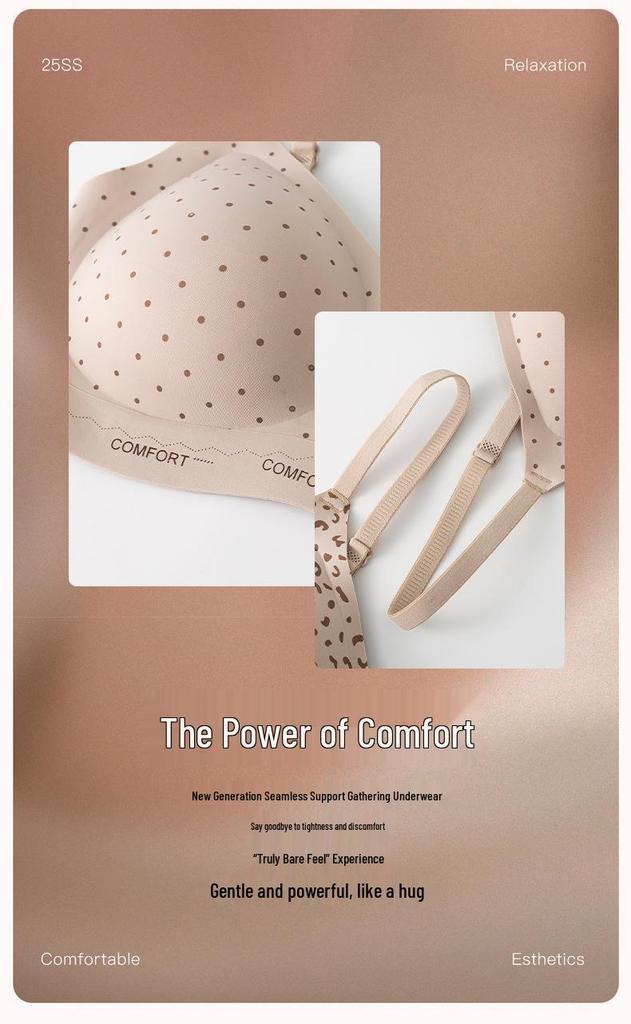 2026 Retro Leopard Print Seamless Push-Up Bra for Small Busts