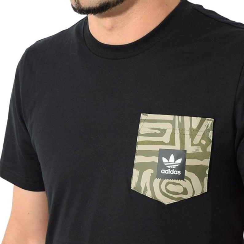 Adidas Originals Skateboarding Dakari Pocket S/S Tee Comfortable Soft Skin-Friendly Short Sleeve T-Shirt Men Tops Black DU8339