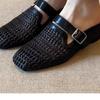Women's Fashion Hollow Woven Slope Heel Muller Shoes Belt Buckle Design Breathable Half Slippers Comfortable Sandals 2026