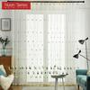 1 Stück Nuan-Serie, 10–20 % Verdunkelung, Ins-Stil, elegant und frisch, bestickt, leicht, weiß, durchsichtig, mit Haken, für Wohnzimmer, Schlafzimmer, Heimdekoration