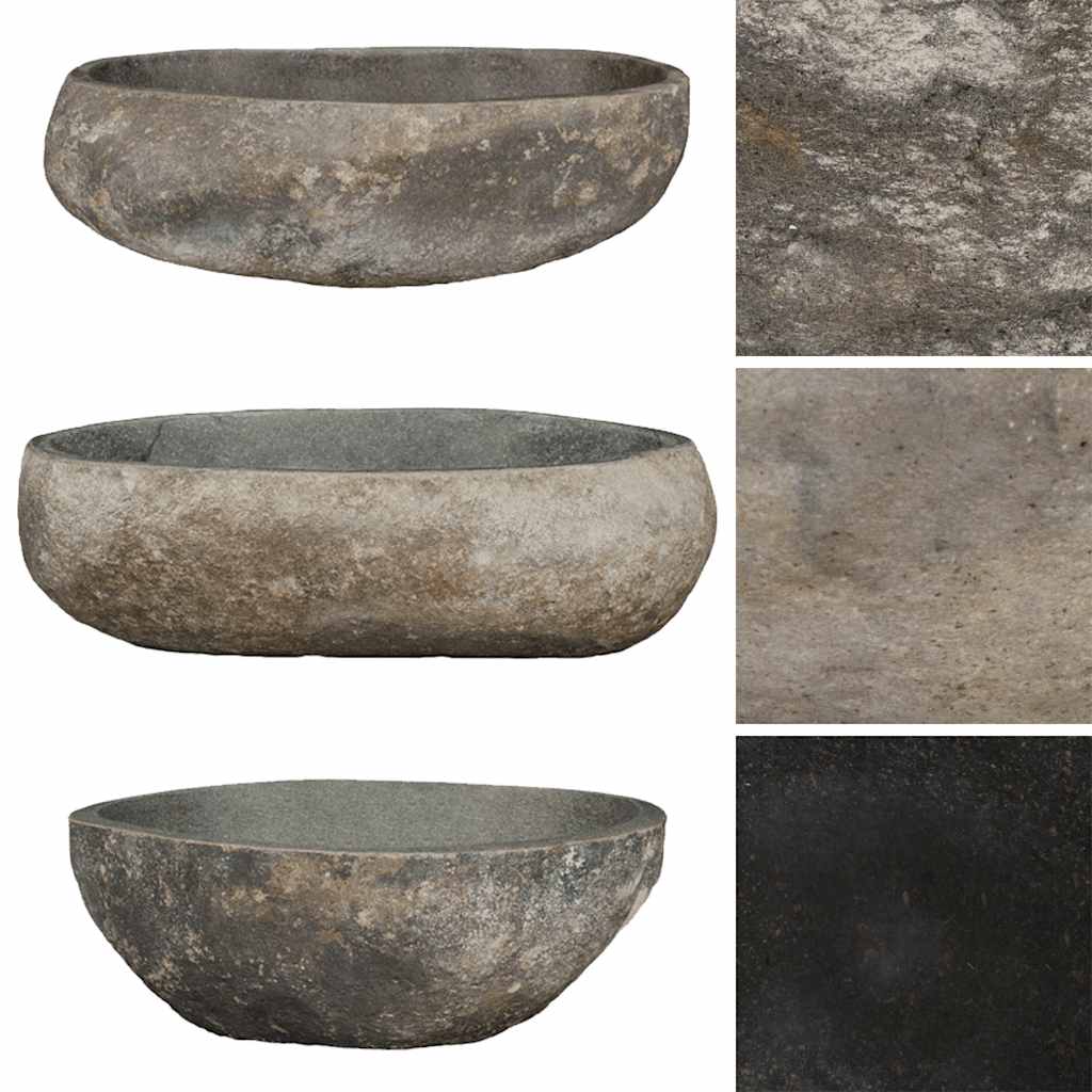 Vidaxl River Stone Sink, Oval, (45-53)X(34-41) Cm