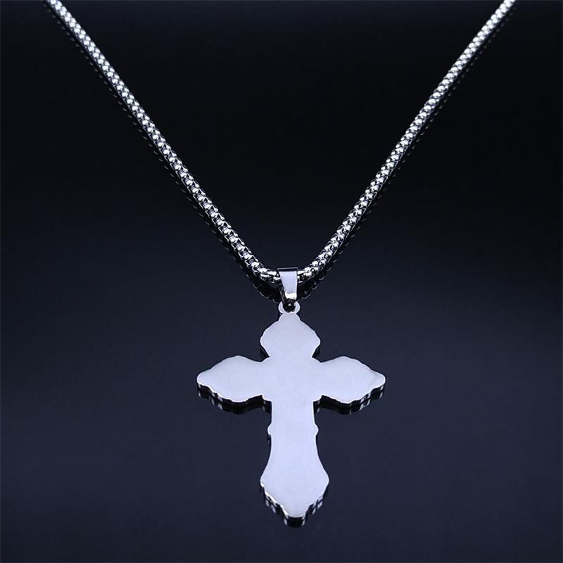 Gothic Cross Pendant Necklace Stainless Steel Goth y2k Grunge Male Aesthetic Chain Necklaces Jewelry collares grunge N3378S02