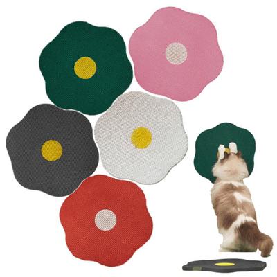 Self-Adhesive Cat Scratch Pad Wall Floor Mounted Cat Scratching Board Flower Shape Cat Scratcher for Couch Carpets Doors Furniture Protection