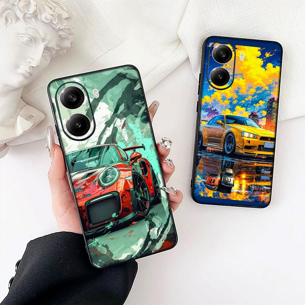 Supercar Comics Super Car Taillights Phone Cover for Xiaomi Redmi Note 12 11 10 A3 Pro 10A 10C 12C Note12 5G Protective Case