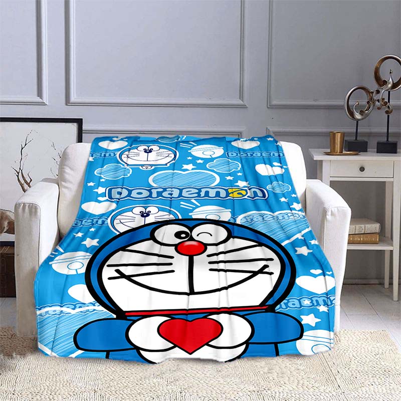 This 3D Printed Doraemon Cartoon Blanket Is a Warm and Comfortable Flannel Blanket Suitable for Bedrooms, Sofas, Beds, Chairs,