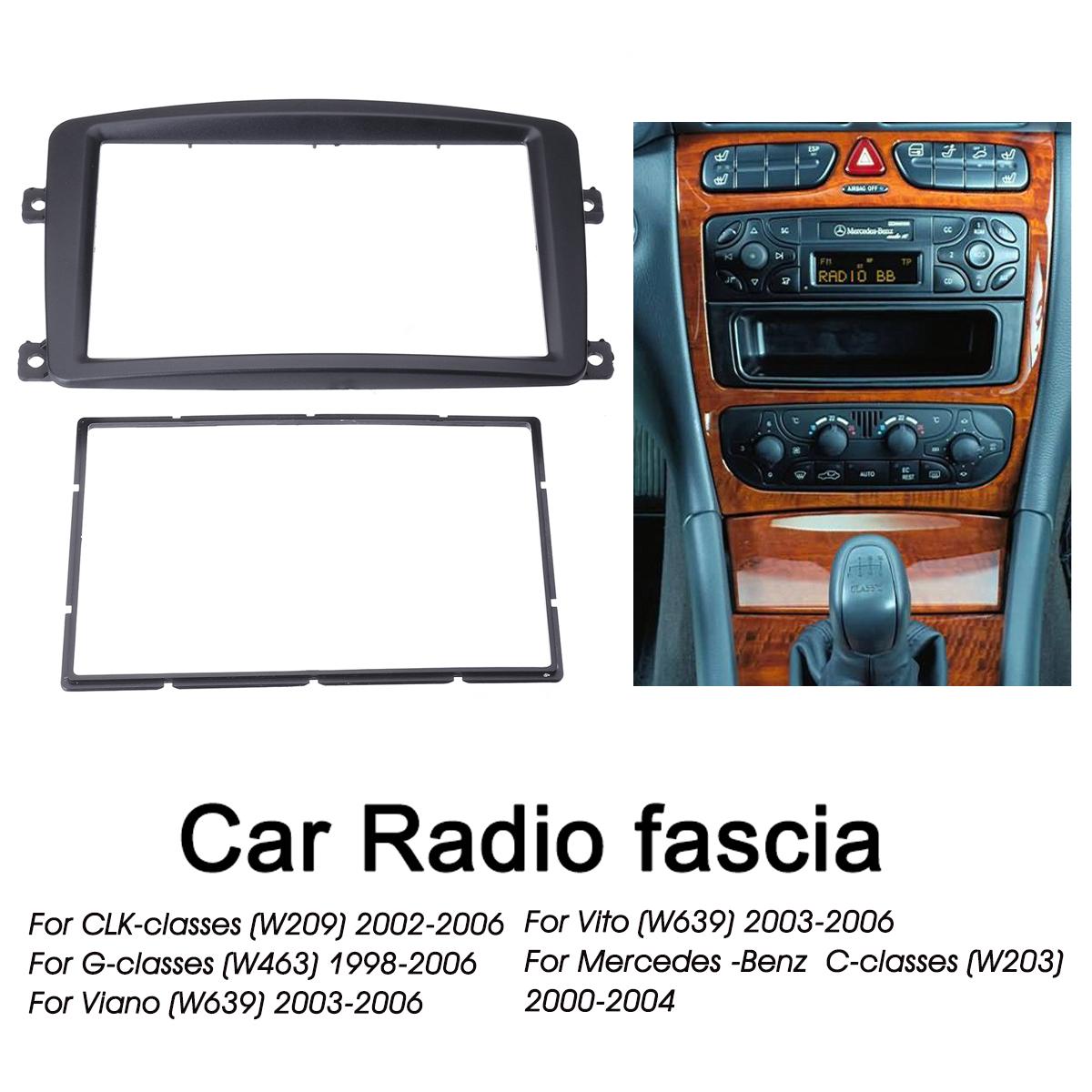 Cadre Façade Autoradio Mercedes Classe C W209 2002-2006 - Écran 9 Pouces Noir