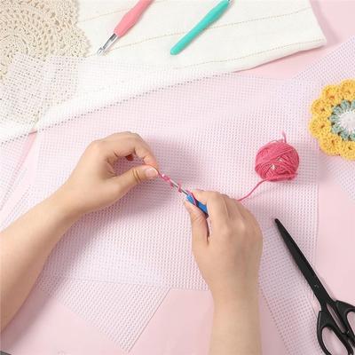 Knitting Yarn Crafting Acrylic Embroidery Plastic Canvas Mesh Sheets 24Pcs For Needlework Mat